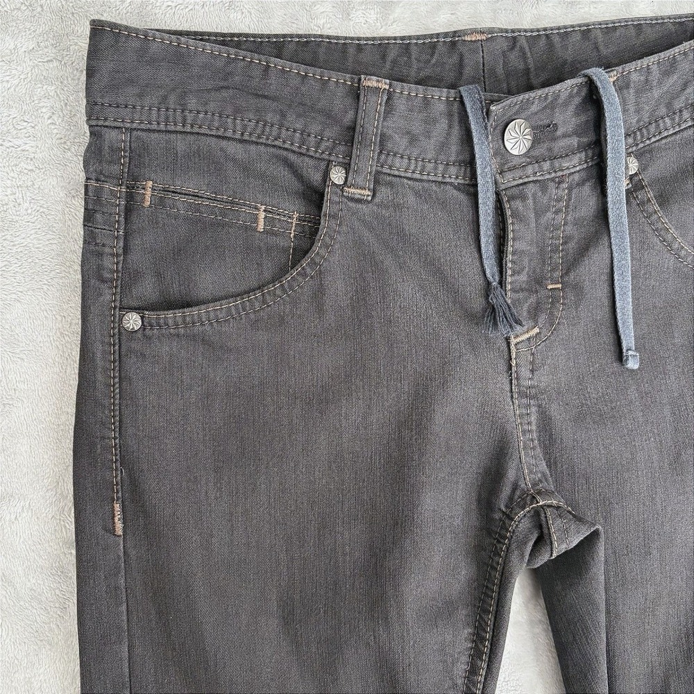 ATHLETA Women Frontier Jeans NO SIZE TAG Measures 30x31 Straight Leg Drawstrings